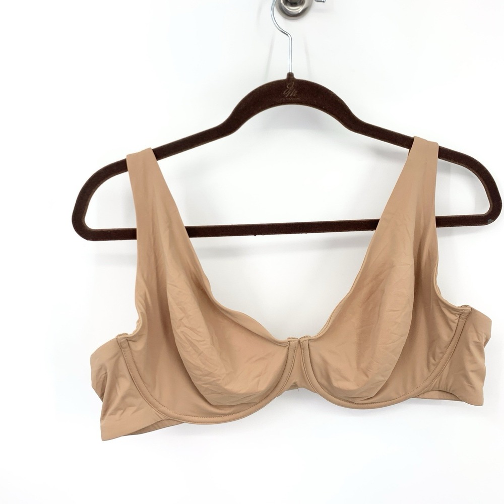 Third Love‎ Women Size 42C Bra Beige Brown Underwire No Padding Stretch Hook Eye